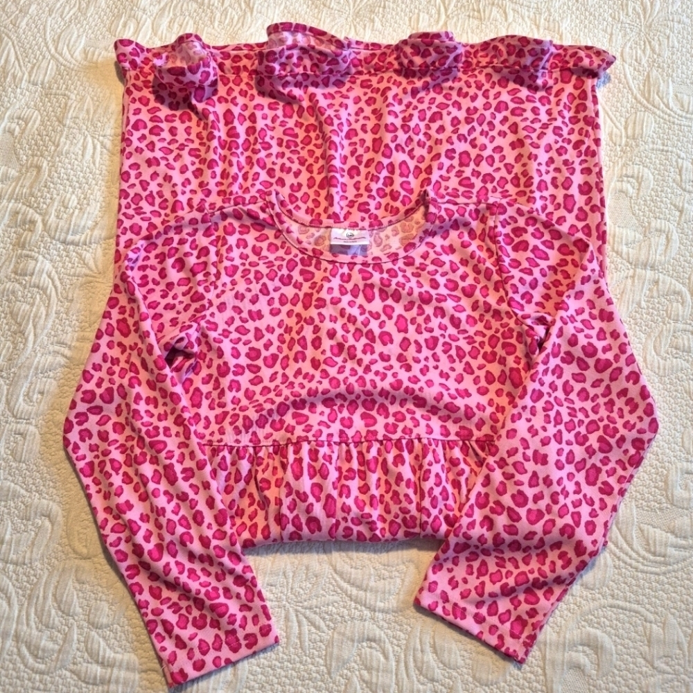 Hanna Andersson girls size 140 or 12 3 shades of pink long sleeve nightgown NEW